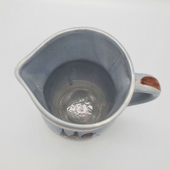 Tonala Mexican Pottery Pitcher Bird & Butterfly  Floral 7.75" Tall Signed AM VTG - Picture 4 of 12